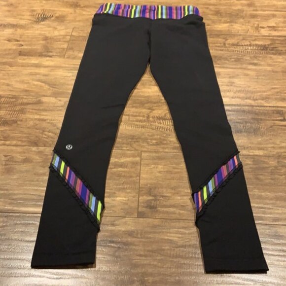 Lululemon full length leggings with neon stripes and ruff… - Picture 7 of 11